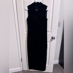 Lois Snyder Black Velvet Midi Dress